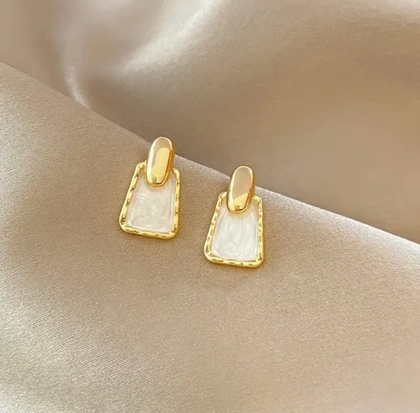 Gold_Tone_Textured_Drop_Earrings_for_Women
