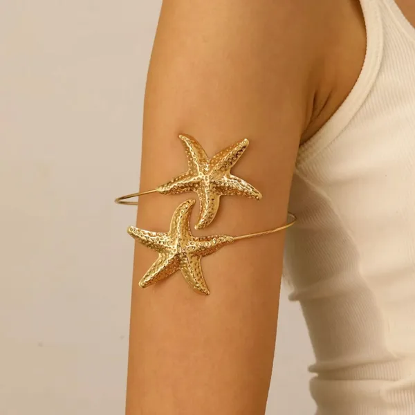 Gold_Starfish_Double_Arm_Cuff_Bracelet_for_Women