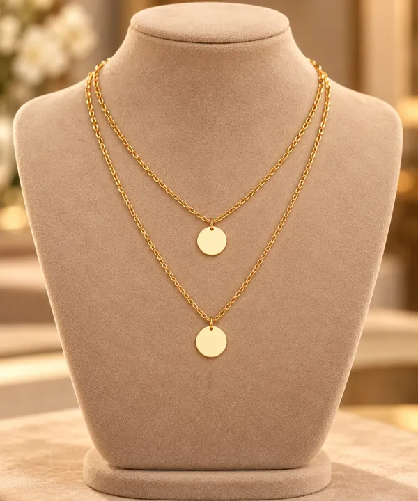 Double_Layer_Gold-Tone_Pendant_Necklace