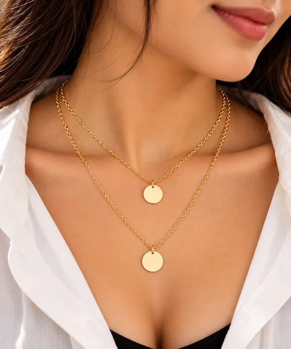 Double_Layer_Gold-Tone_Pendant_Necklace