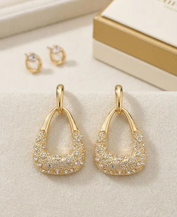Gold_Diamond_Embellished_Teardrop_Hoop_Earrings