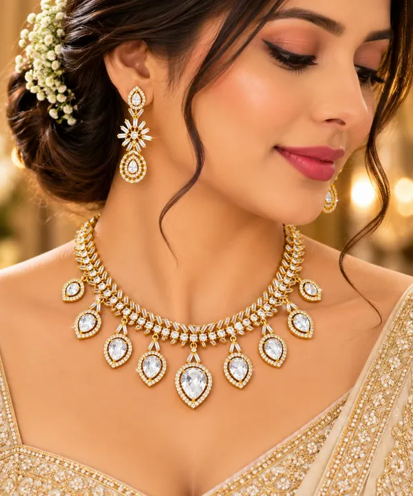 Gold-Tone_Crystal_Statement_Necklace_Set_with_Matching_Drop_Earrings