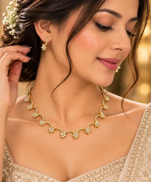 Gold-Tone_Floral_Crystal_Necklace_Set_with_Matching_Earrings