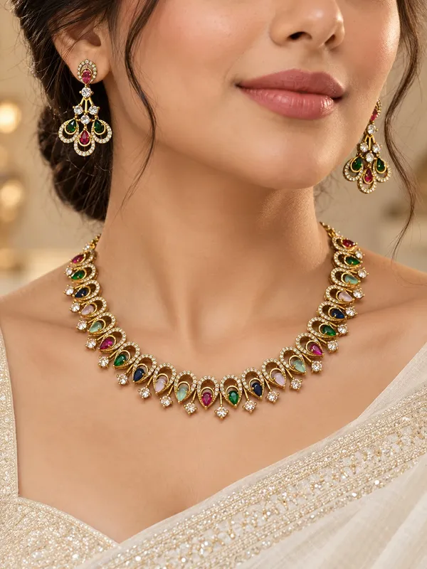 Gold-Tone_Multicolor_Necklace_Set_with_Matching_Earrings