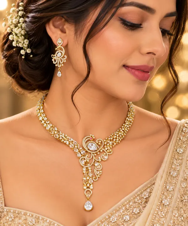 Gold_Tone_Peacock_Design_Necklace_Set_with_Matching_Earrings_