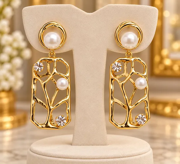 Gold-Tone_Pearl_&_Crystal_Geometric_Dangle_Earrings