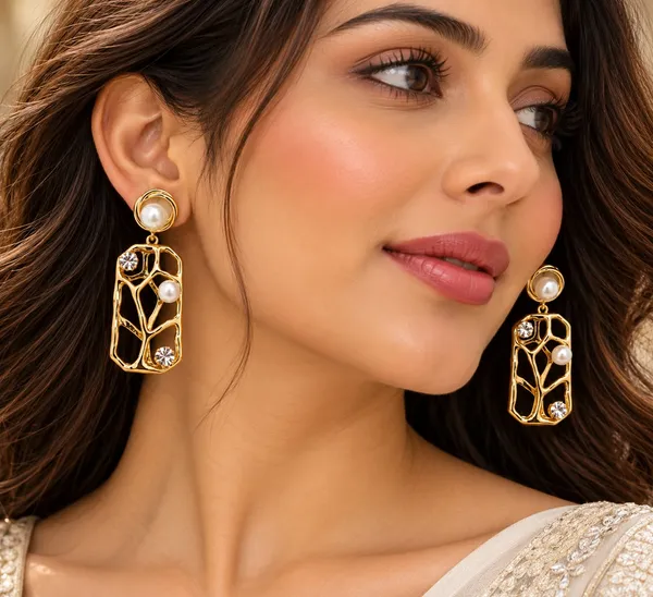 Gold-Tone_Pearl_&_Crystal_Geometric_Dangle_Earrings