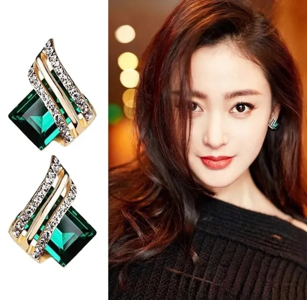 Green_Geometric_Crystal_Drop_Earrings_for_Women