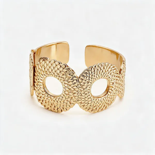 Gold-Tone_Textured_Link_Bracelet_For_Women