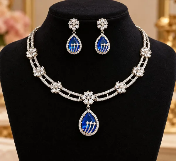 Royal_Blue_Teardrop_Necklace_Set_with_Matching_Earrings