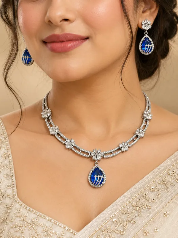 Royal_Blue_Teardrop_Necklace_Set_with_Matching_Earrings