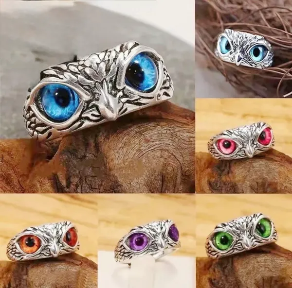 Silver_Tone_Owl_Design_Colorful_Eye_Ring_for_Women