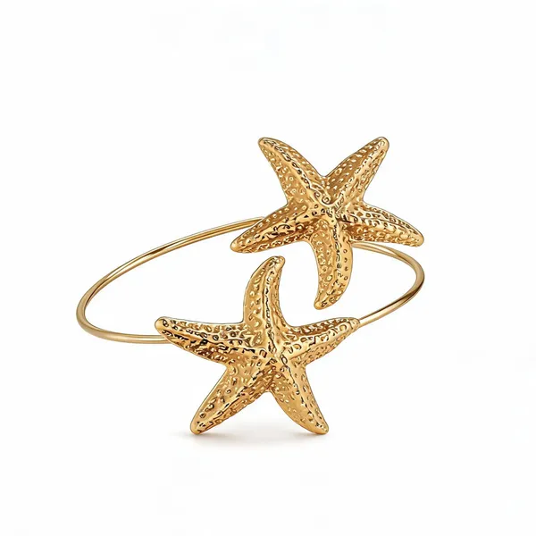 Gold_Starfish_Double_Arm_Cuff_Bracelet_For_Women