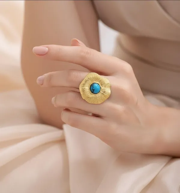 Gold_Tone_Textured_Blue_Stone_Statement_Ring_for_Women