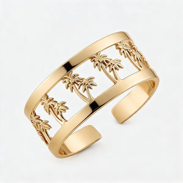 Gold_Tone_Botanical_Cuff_Bracelet_For_Women