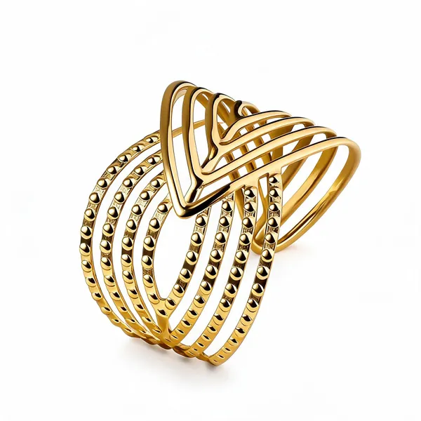 Gold_Tone_Beaded_Cuff_Bracelet_For_Women
