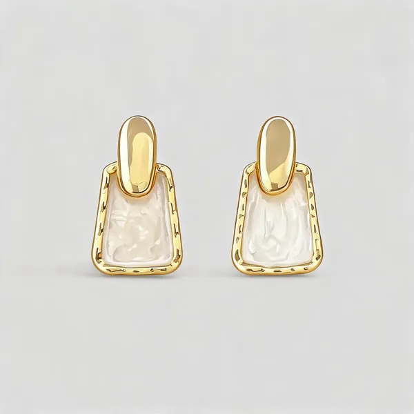 Gold_Tone_Textured_Drop_Earrings_For_Women