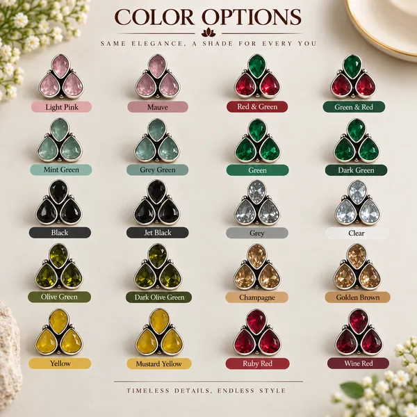 Multicolour_Alloy_Teardrop_Stone_Cluster_Earrings_For_Women