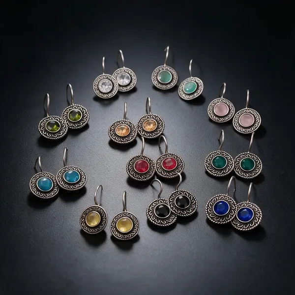 Silver_Multicolour_Alloy_Round_Stone_Drop_Earrings_For_Women
