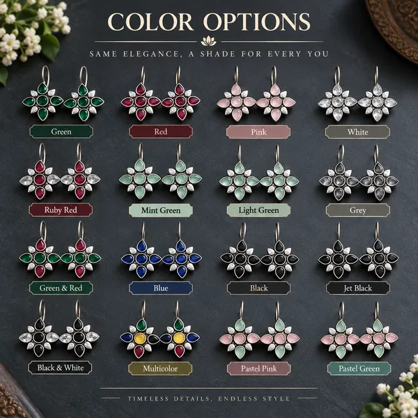 PICK_ANY_THREE_Multicolour_Alloy_Floral_Drop_Earrings_For_Women
