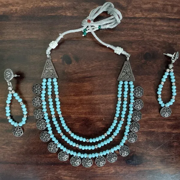 Blue_Alloy_Oxidised_Turquoise_Beaded_Necklace_Set_For_Women