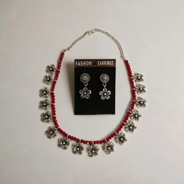 Red_Alloy_Oxidised_Floral_Necklace_And_Earrings_Set_For_Women