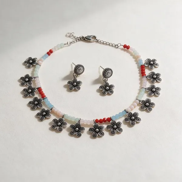 Silver_Alloy_Oxidised_Floral_Beaded_Necklace_Set_For_Women