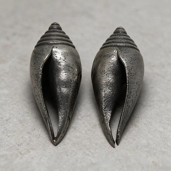 Black_Alloy_Antique_Shell_Shaped_Drop_Earrings_For_Women