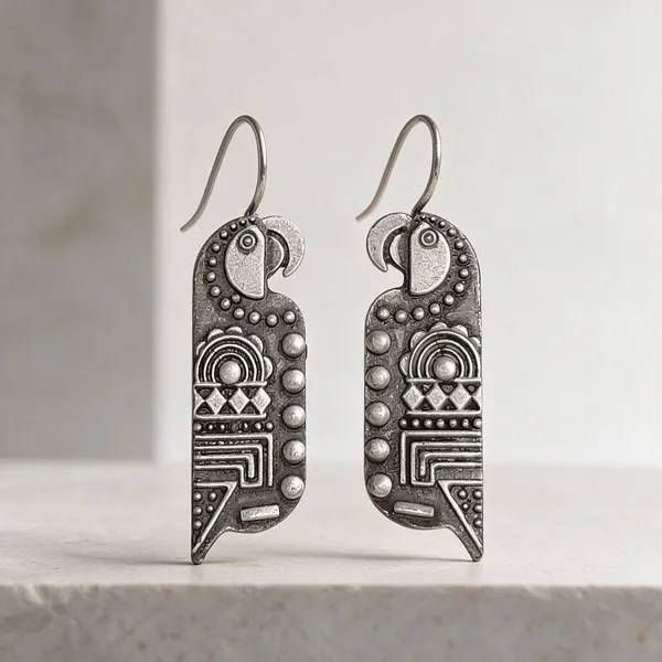 Silver_Alloy_Oxidised_Geometric_Drop_Earrings_For_Women