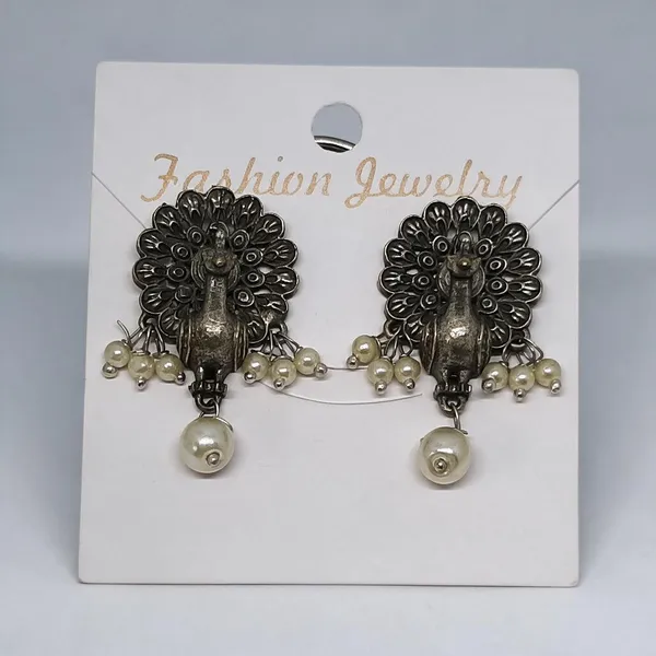 Silver_Alloy_Oxidised_Peacock_Drop_Earrings_For_Women