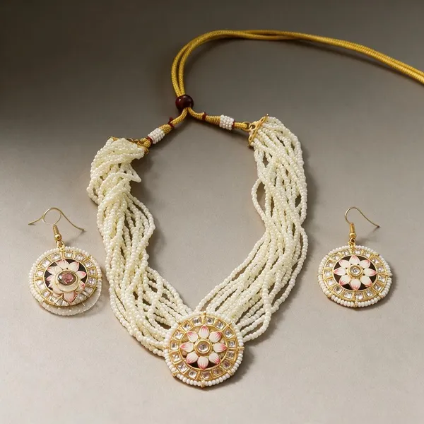 White_Beaded_Alloy_Traditional_Jewellery_Set_For_Women