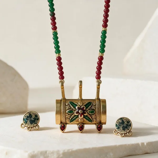 Multicolour_Beaded_Alloy_Traditional_Jewellery_Set_For_Women