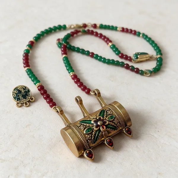 Multicolour_Beaded_Alloy_Traditional_Jewellery_Set_For_Women