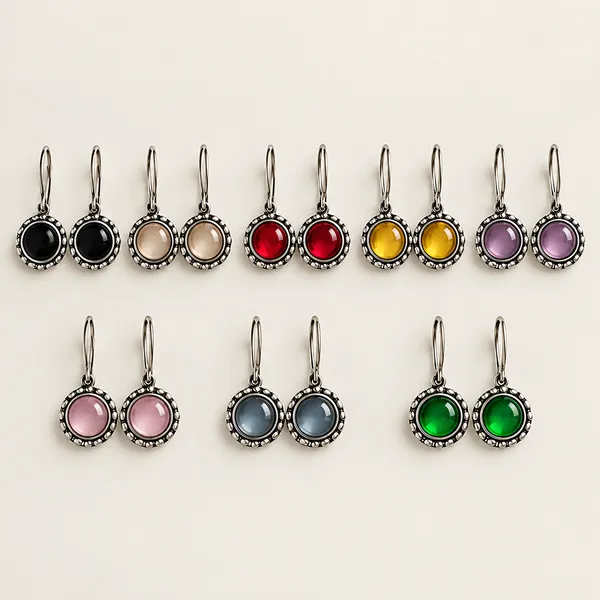 PICK_ANY_THREE_Multicolour_Alloy_Round_Stone_Hook_Earrings_For_Women