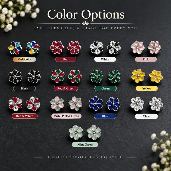 PICK_ANY_THREE_Multicolour_Alloy_Floral_Stud_Earrings_For_Women