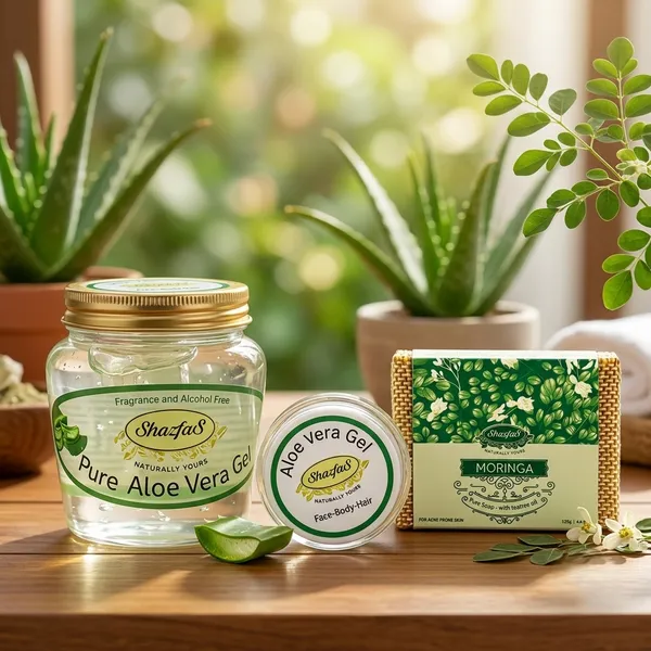 Hydrate_And_Clear_Aloe_Vera_Gel_Pore_Tightening_Moisturizer_And_Moringa_Tea_Tree_Oil_Acne_Control_Soap_Bar_(Pack_Of_2)