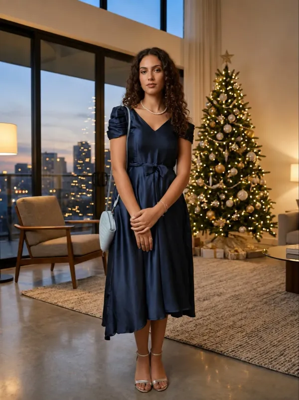 Blue_Satin_Festive_Dress_For_Women