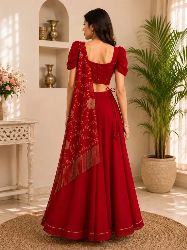 Crimson_Red_Silk_Indo_Western_Co_Ord_Set_For_Women