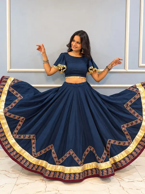 Teal_Blue_Cotton_Lehenga_For_Women