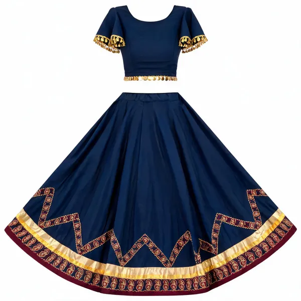 Teal_Blue_Cotton_Lehenga_For_Women
