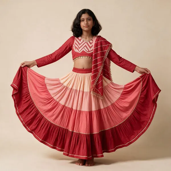 Peach_Cotton_Layered_Chaniya_Choli_For_Women