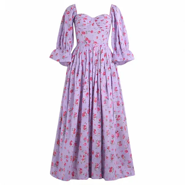 Light_Purple_Cotton_Corset_Relaxed_Fit_Summer_Dress_For_Women
