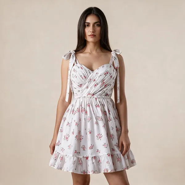 Coral_Mulmul_Corset_Short_Dress_For_Women