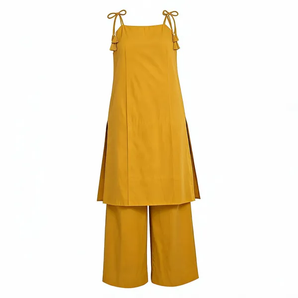 Mustard_Yellow_Cotton_Linen_Sleeveless_Kurta_Palazzo_Set_For_Women