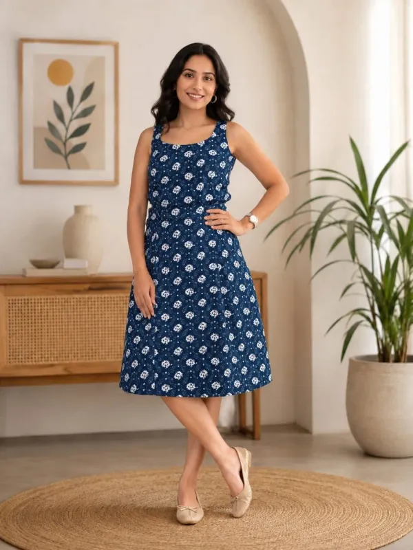 Blue_Cotton_Floral_Print_Bell_Sleeve_3_Piece_Co_Ord_Set_For_Women
