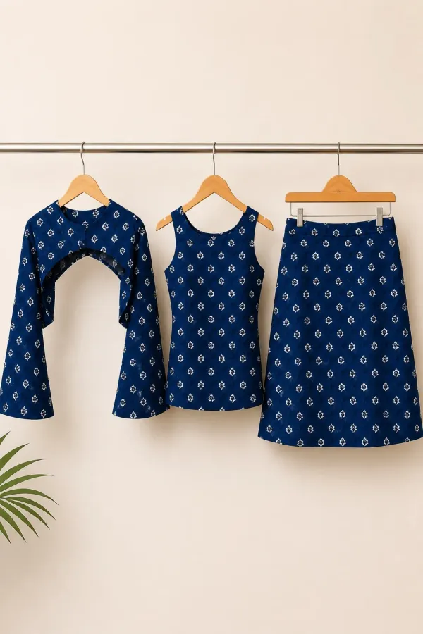 Blue_Cotton_Floral_Print_Bell_Sleeve_3_Piece_Co_Ord_Set_For_Women