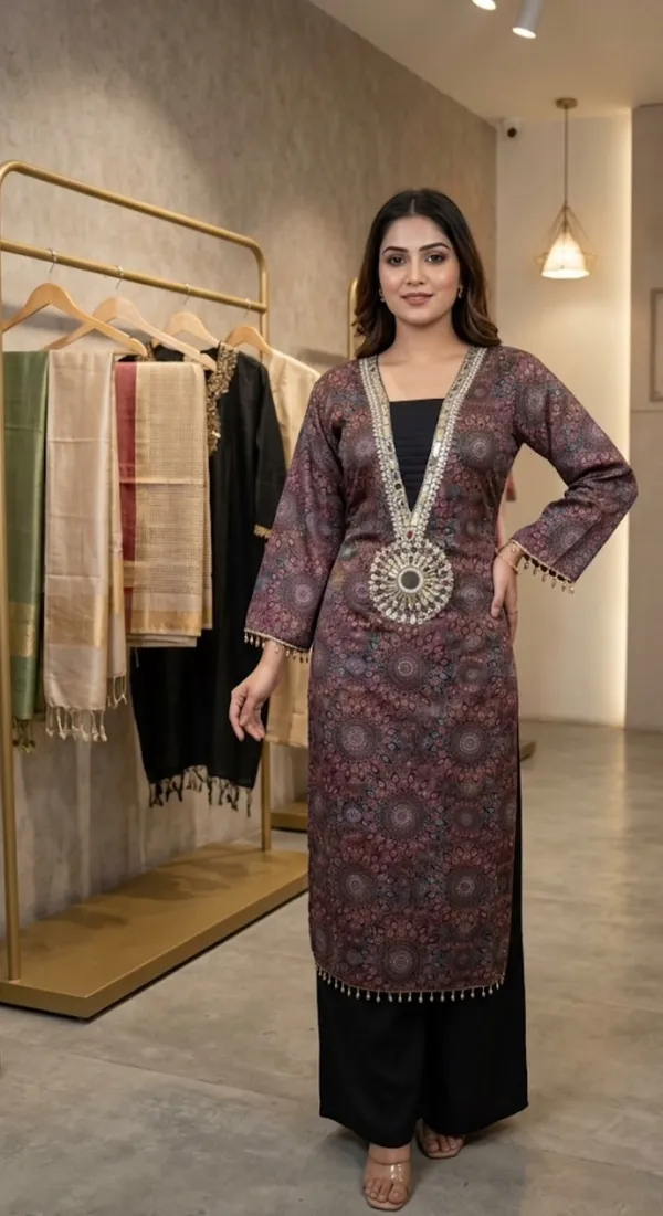 Maroon_Printed_Straight_Kurta_Set_For_Women