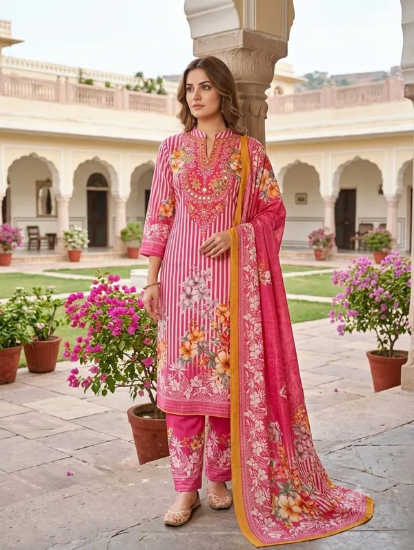 Pink_Floral_Printed_Straight_Kurta_Set_For_Women
