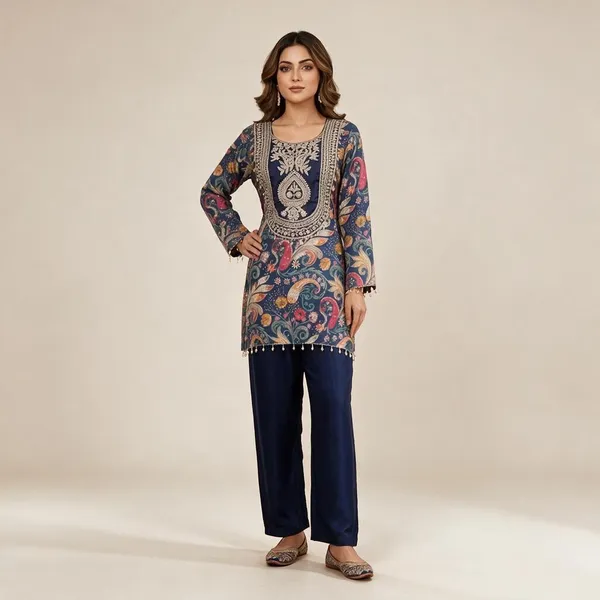 Blue_Printed_Straight_Kurta_Set_For_Women