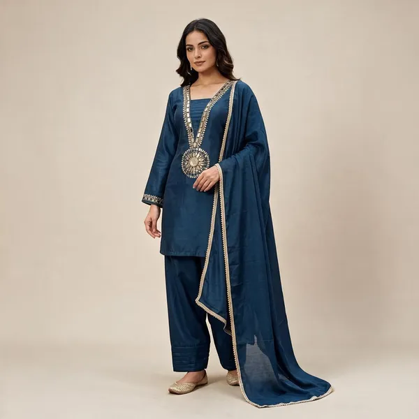 Blue_Embellished_Ethnic_Suit_Set_For_Women